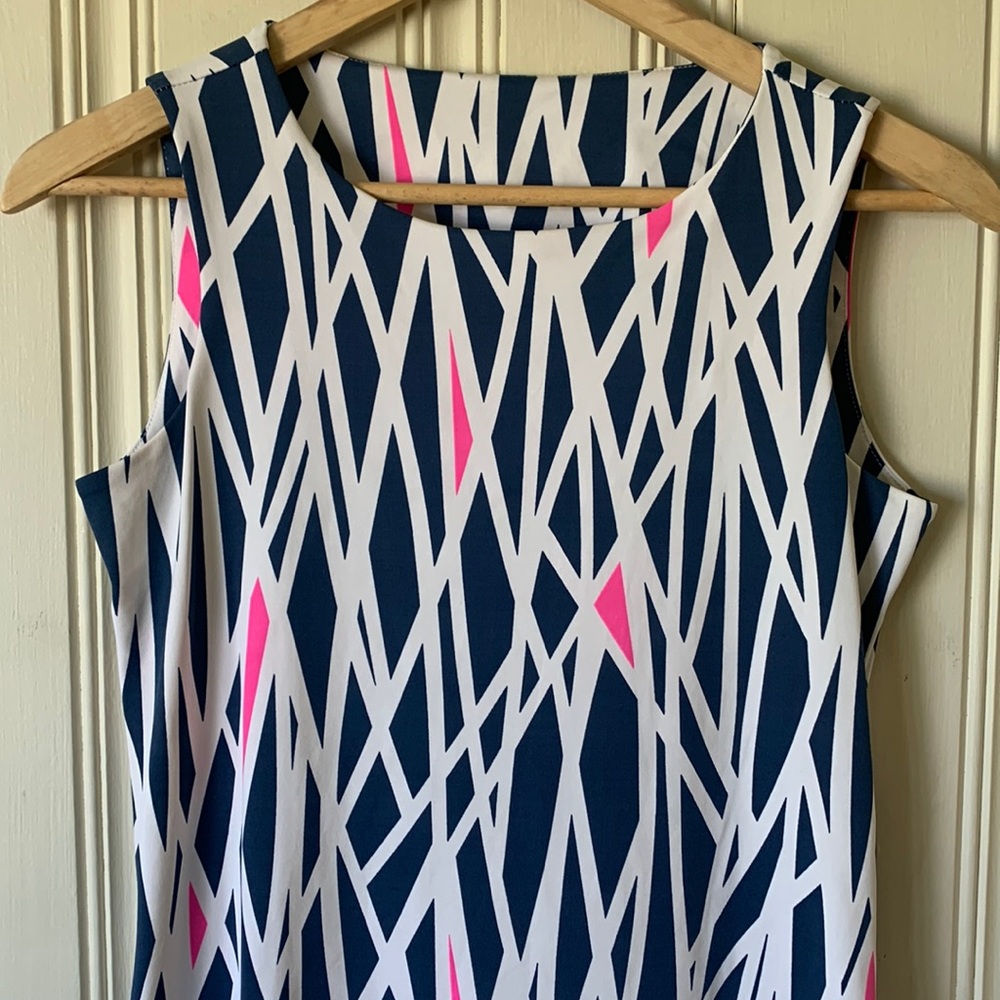 Mahi Gold Dress in Navy/White/Pink Size XS